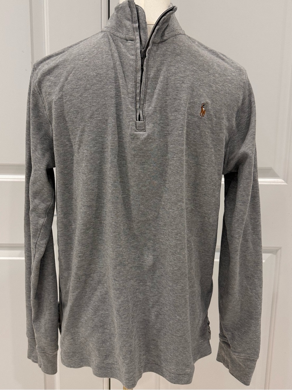 Polo by Ralph Lauren Gray 1/4 Zip Long-Sleeve Pullover. Boys Size 18-20 or XL